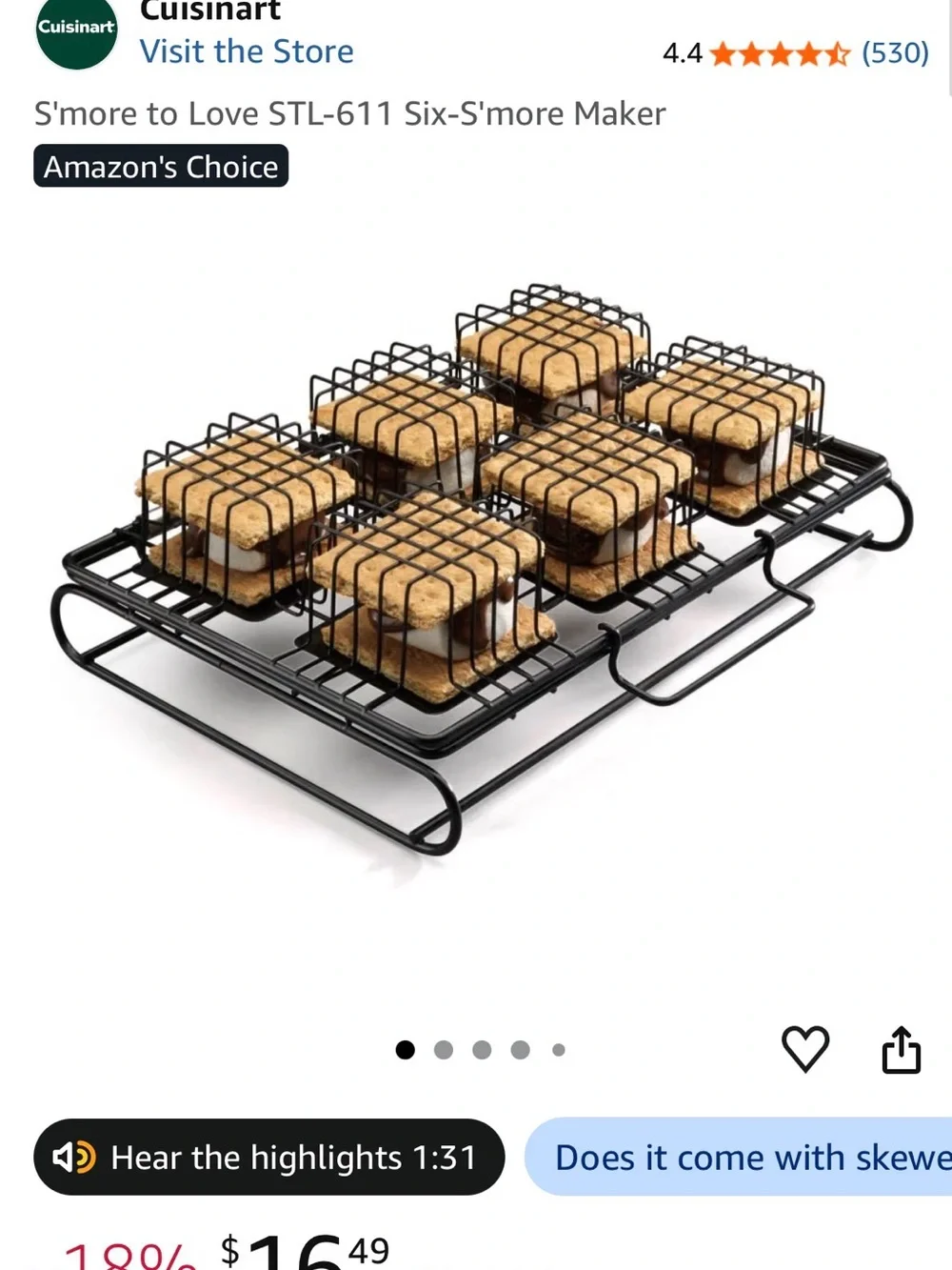 Cuisinart Black S'more Toaster Rack Set